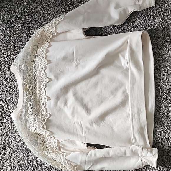 NWOT Cream Clothing Lace Sweatshirt - Picture 2 of 5